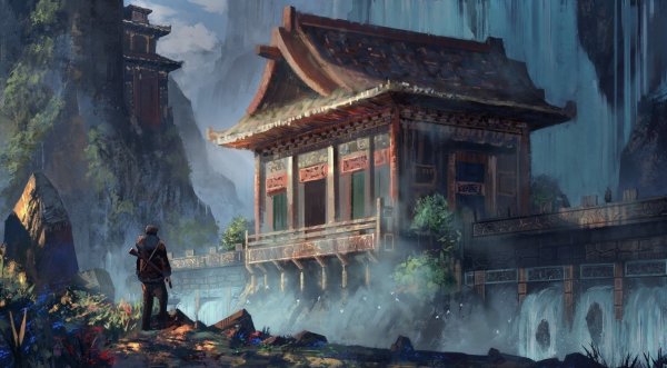 Япония врата тории фон лес