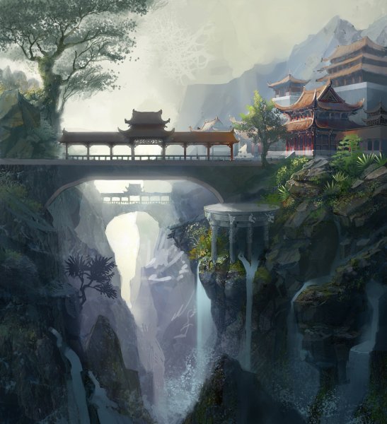 Древний Китай арт Императорский дворец
