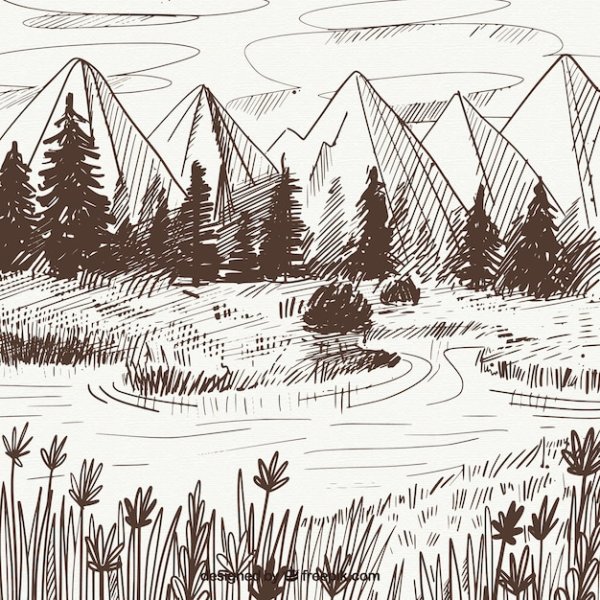 Скетч пейзаж