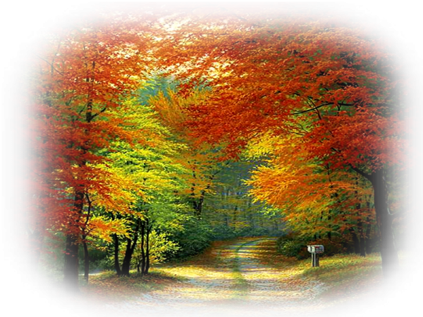 Пейзажи осени на прозрачном фоне