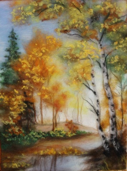 Виктория Конопляник картины из шерсти