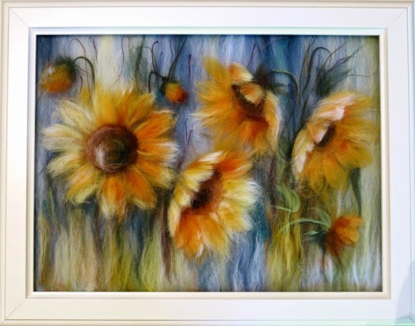 Шерстяная акварель Фабио Сембранелли акварель Подсолнухи