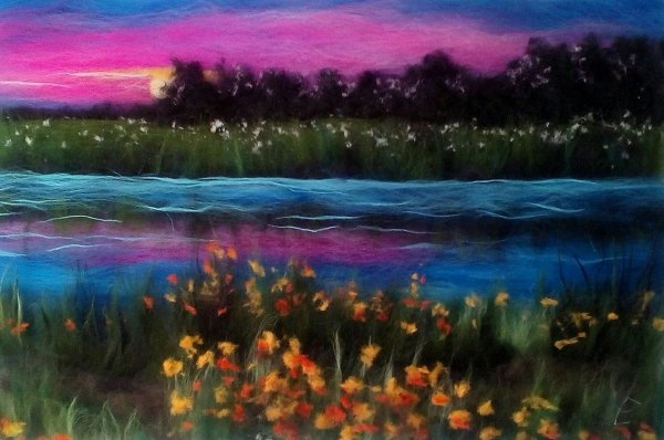 Шерстяная акварель пейзажи