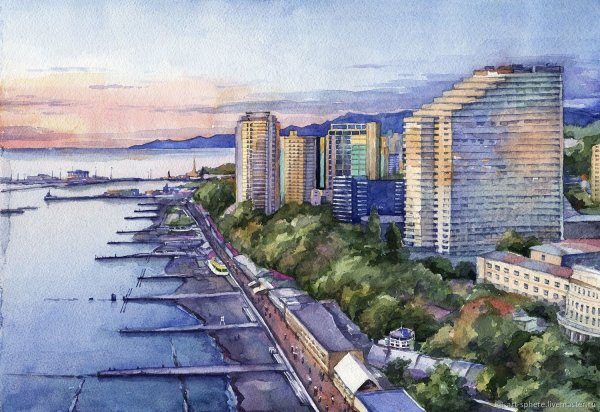 Картины Сочи акварель