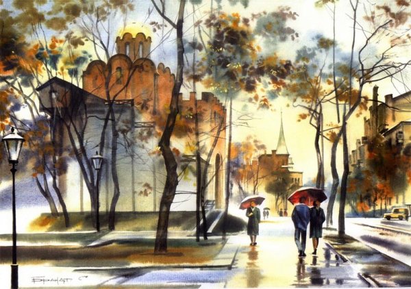 Многоплановый пейзаж живопись