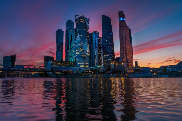 Москва Сити ночью фотограф