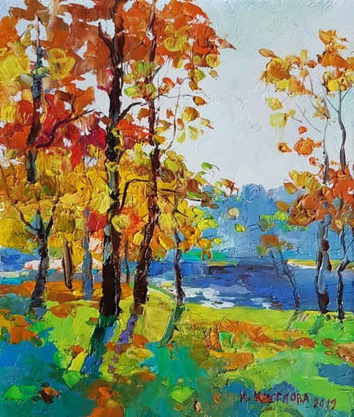 Осенний пейзаж пластилином