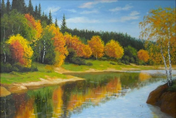 Художник Юрий Тюкавкин картины Золотая осень