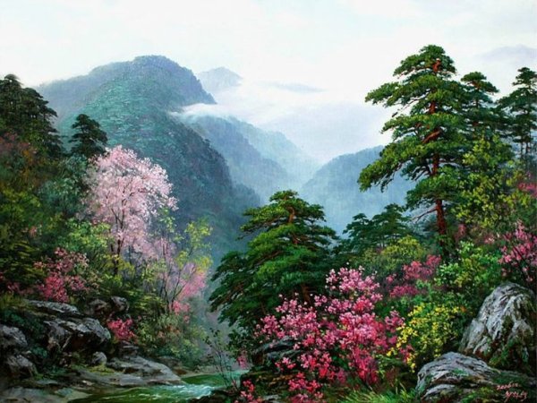 Корейская живопись горы