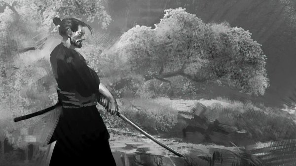 Самурай с катаной