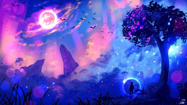 Фиолетовое солнце арт