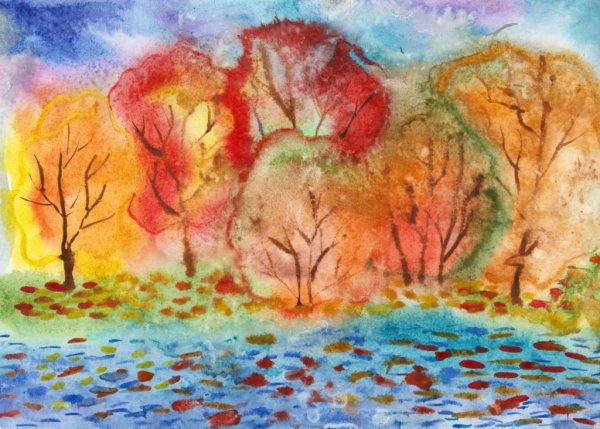 Осень восковыми мелками