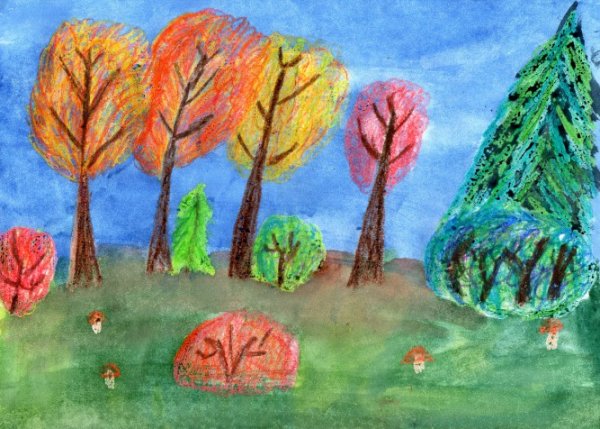 Осенний пейзаж пастелью