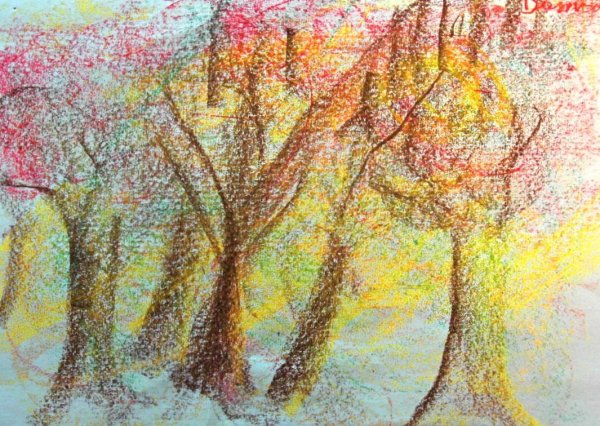 Осенний пейзаж пастелью