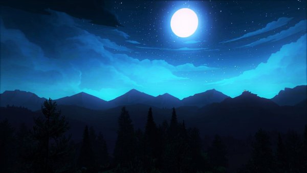 Ночной пейзаж вектор