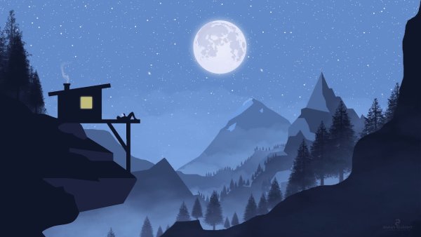 Ночь пейзаж вектор