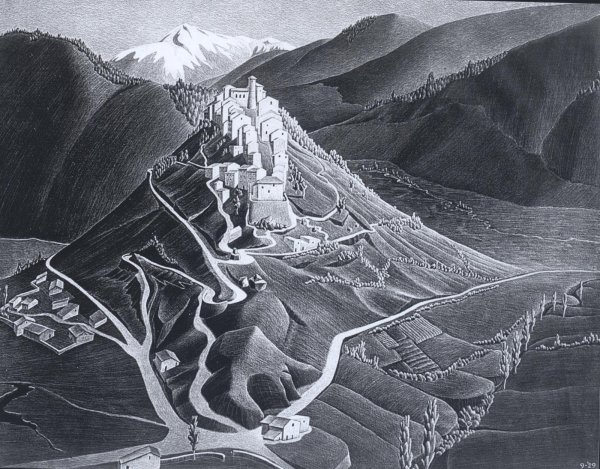 Литография водопад Эшера