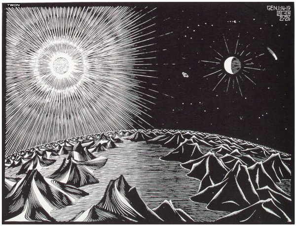 Мауриц Эшер день и ночь