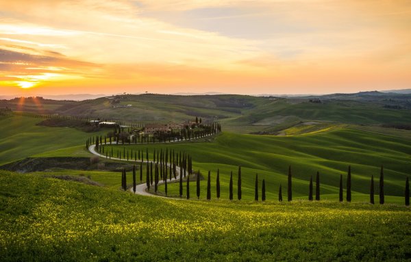 Италия Тоскана дорога