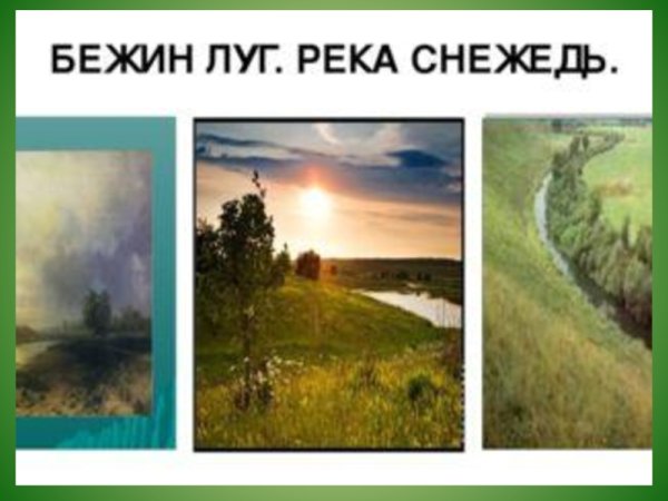 Роль картин природы в рассказеи.с.Тургенева«Бежин луг»