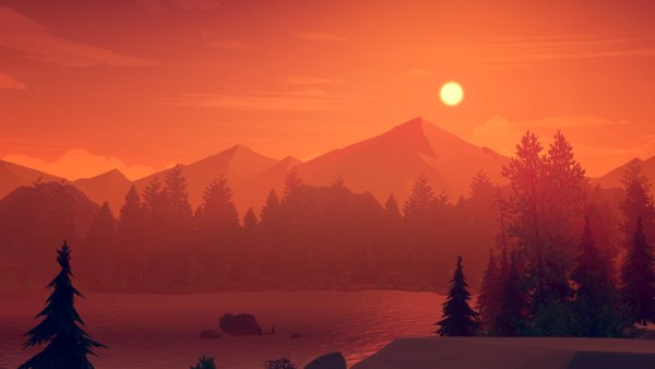 Firewatch лес река горы