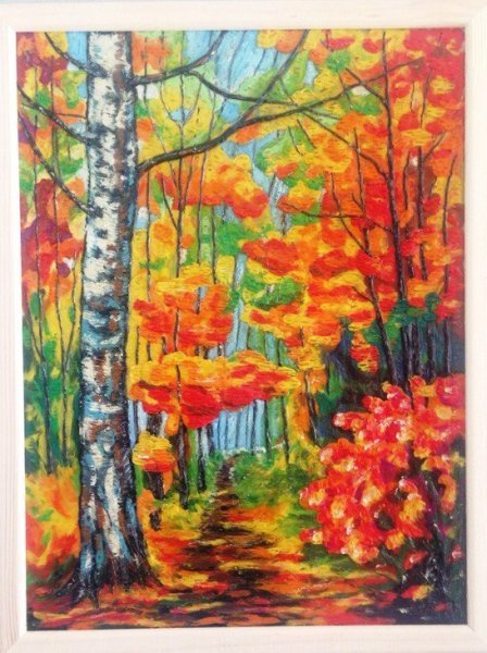 Картина из пластилина осень