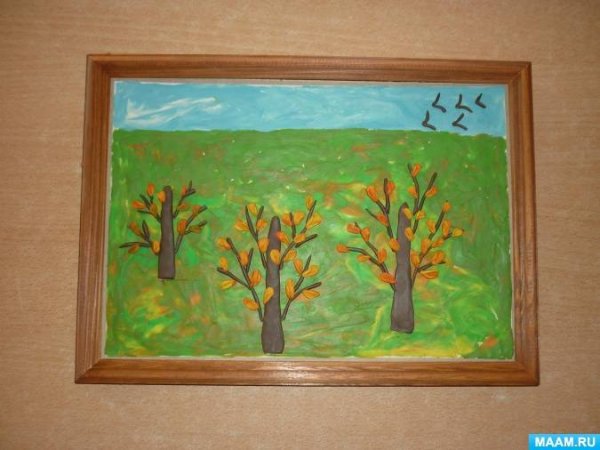 Осенний пейзаж из пластилина