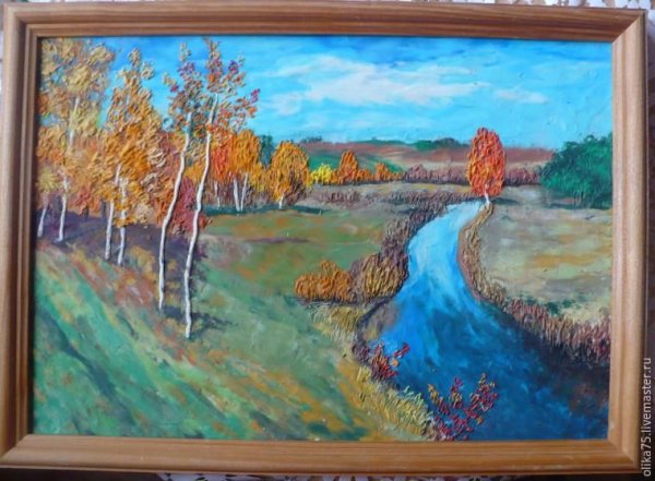 Левитан Золотая осень Пластилиновая живопись