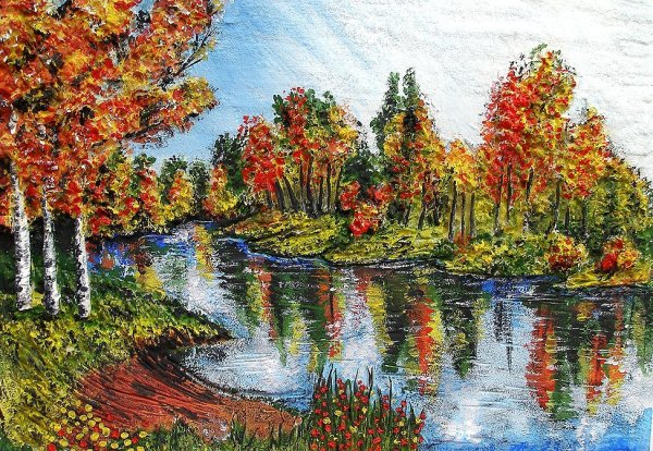 Пластилиновая живопись осень