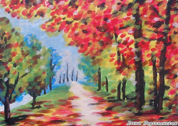 Пластилиновая живопись осень