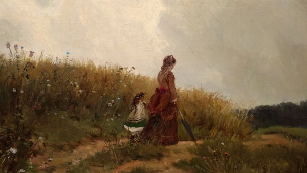 Г.Г. Мясоедов. "Страдная пора (Косцы)". 1887.