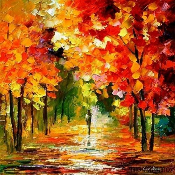 Осенняя картина мастихином