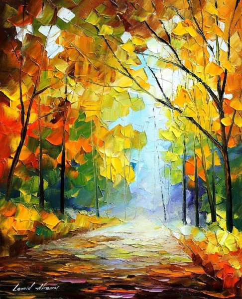 Осенний пейзаж масло мастихин