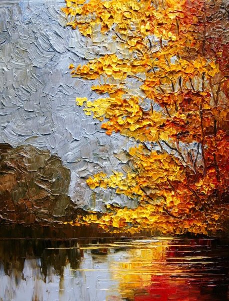 Осень мастихином акрил
