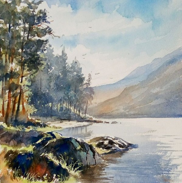 Река Катунь картина