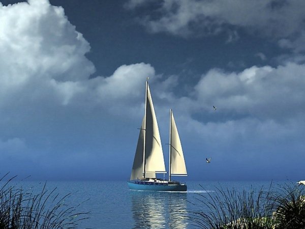 Парусник в море