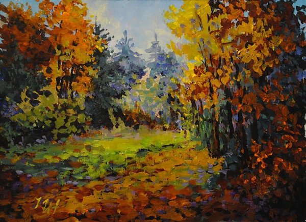 Осень живопись гуашью