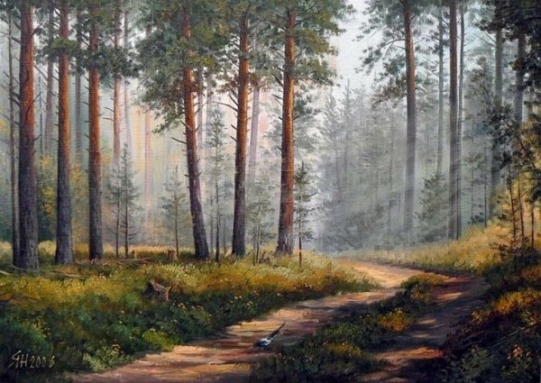 Геннадий Янулевич пейзаж картины Сосновый лес
