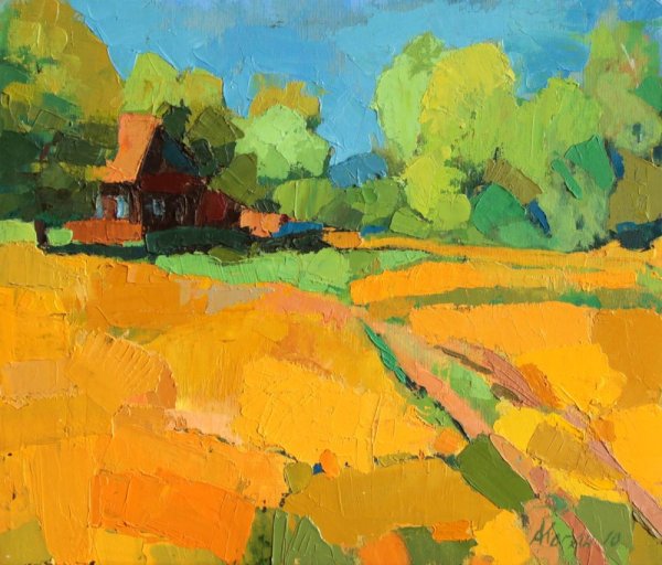 Художник Коган деревенский пейзаж