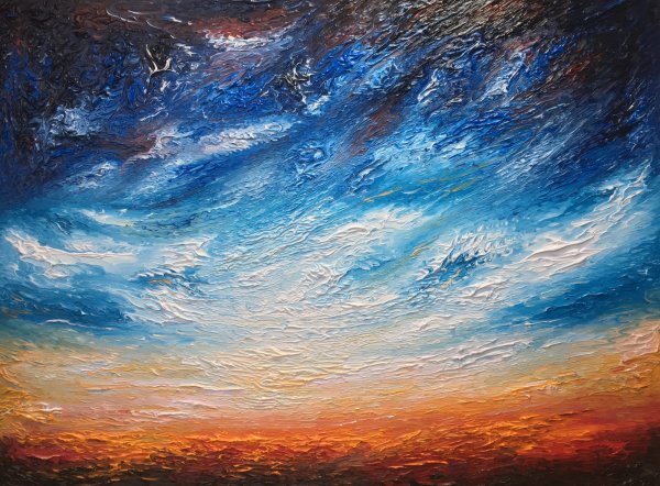 Фон волшебное небо масляные краски