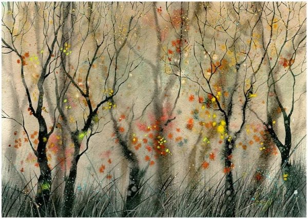 Пейзаж в теплых тонах