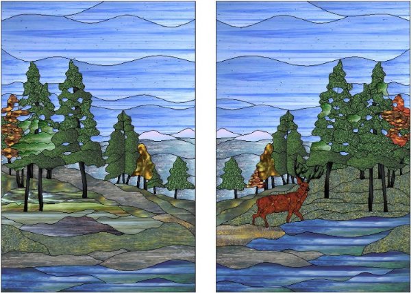 Зимний пейзаж из ткани