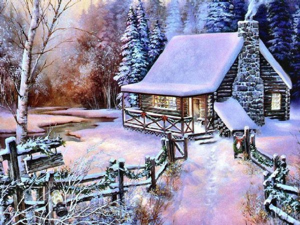 Заснеженный сказочный домик