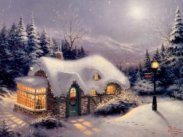 Thomas Kinkade Рождественские домики