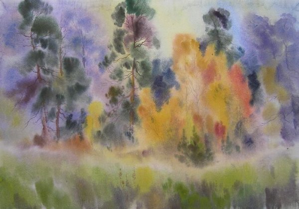 Пейзаж по сырому для детей