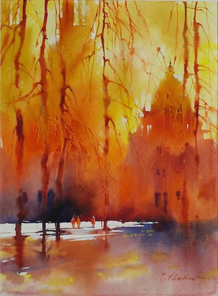 Виктория Пришедько мокрая акварель