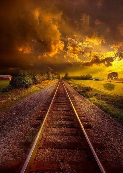 Пейзаж с железной дорогой