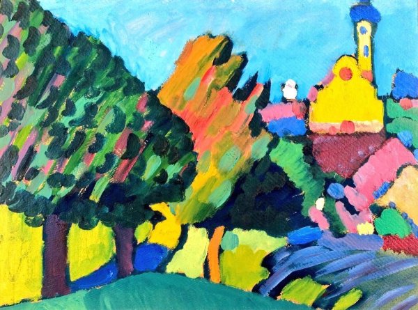Василий Кандинский «пейзаж в Мурнау» 1908