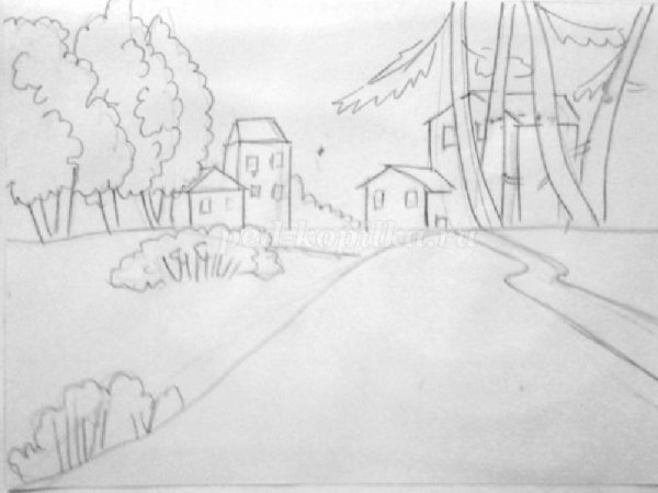 Городской пейзаж в перспективе