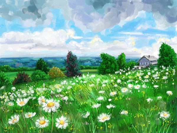 Летний пейзаж для детей